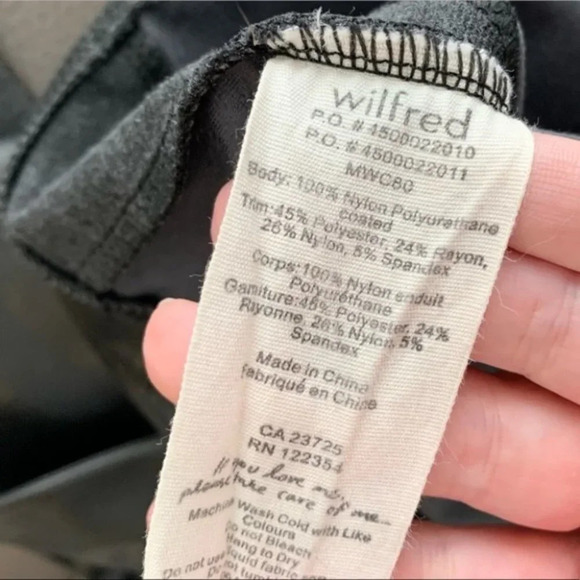 Aritzia Wilfred Rebelle Legging Pant Panelled Faux Leather Skinny Leg Black XS - Picture 15 of 16